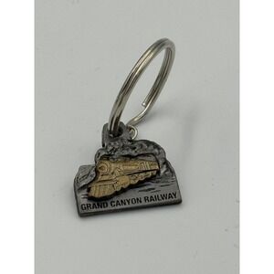 Grand Canyon Railway Keychain Charm Superb Pewter Finish‎ Steam Locomotive Train
